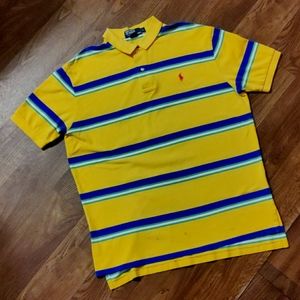Polo by Ralph Lauren Vintage Size L yellow/blue/green stripe